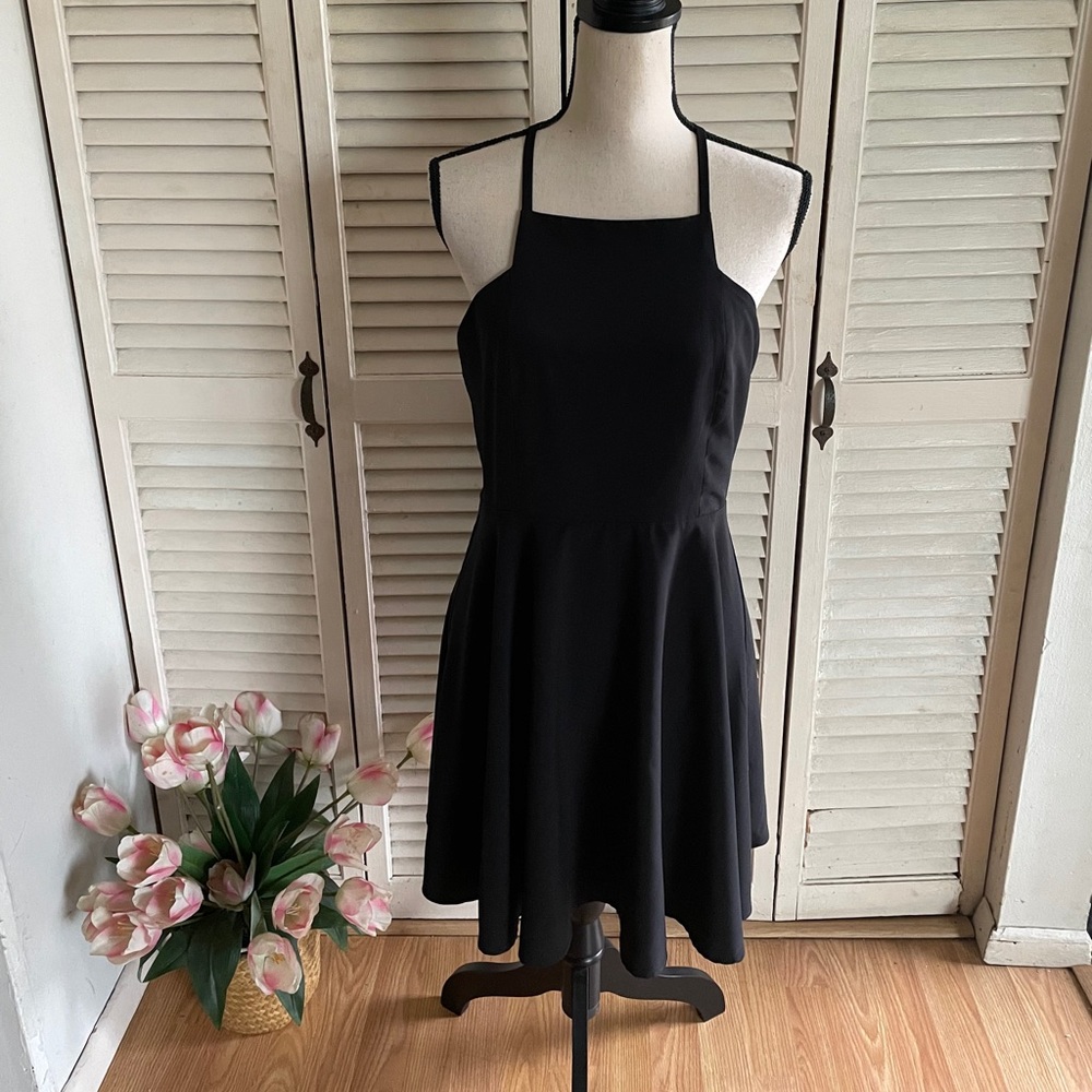 Lulus Black Fit & Flare Mini Dress